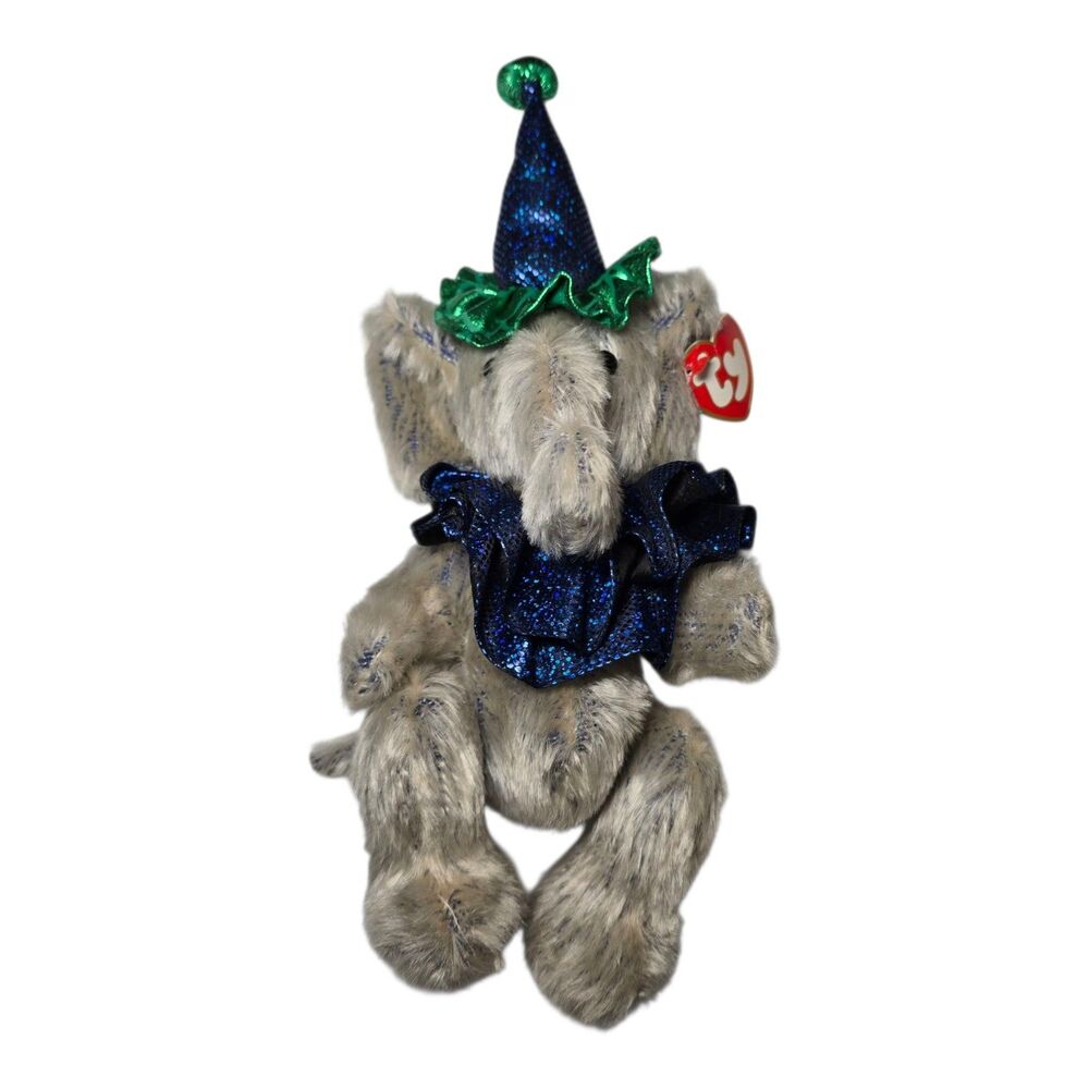 Ty Attic Treasures Emmet the Elephant Plush Grey & Blue – 2000 Pre-Owned